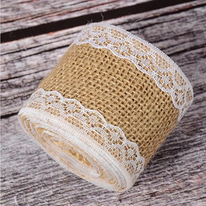 Rolo natural da fita da juta serapilheira, laço rústico do vintage, decoração do casamento, material da festa do Feliz Natal, embalagem do presente DIY, 2m, 5m - Image 1
