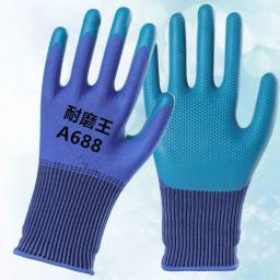 Luva protetora de látex estampada para homens, nylon flexível ou poliéster, material de segurança profissional, 1 par - Image 3