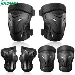Juummp 6 pçs conjunto de equipamentos de proteção patinação joelheiras cotovelo almofada pulso protetor de mão para adultos crianças ciclismo rolo escalada na rocha - Image 1