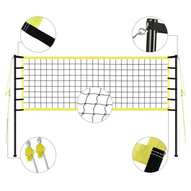 Quadro de Voleibol Ajustável para Jardim e Praia - Conjunto Ultra Desportivo 32x3 Pés para Homens e Mulheres