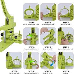Máquina Button Maker para Artesanato de Arte, Pins Making, Punch Press Machine, DIY, 25mm, 32mm, 37mm, 44mm, 58mm - Image 6