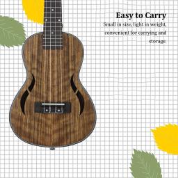 Guitarra do ukulele da madeira maciça, 4 cordas, 21 Polegada, guitarra durável, requintada, luxuosa, instrumento do Uke do concerto, 23 Polegada Walnut - Image 6