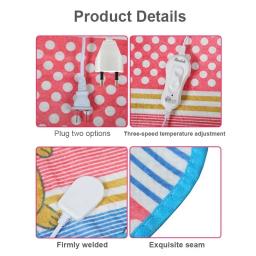 Cobertor de pelúcia elétrico para pet, almofada de aquecimento para animais, cama aquecedor, corpo de gato e cachorro, tapete, 40 cm, 60cm, 220V, inverno - Image 2