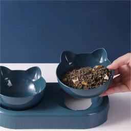 Alimentador automático para animais de estimação e distribuidor de água, Tigelas duplas para cães e gatos, Tigela de comida com carrinho levantado - Image 3