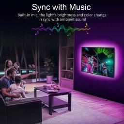 Luzes LED Strip para decoração de quarto, Wi-Fi, Music Sync, Fita LED RGB 5050, Alexa Smart Lights, Decoração para festas, TV Backlight - Image 4