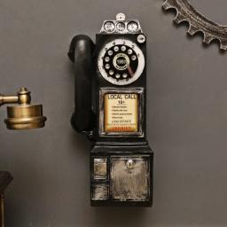 Telefone de parede retrô pingente, modelo de telefone vintage, ornamentos pendurados, artesanato móveis, presente para bar, decoração do lar, telefone antigo - Image 1