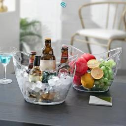 Cubo De Gelo Transparente Balde De Armazenamento, Balde De Vinho De Cerveja, Balde De Champanhe, Refrigerador De Cerveja, Recipiente De Champanhe - Image 2