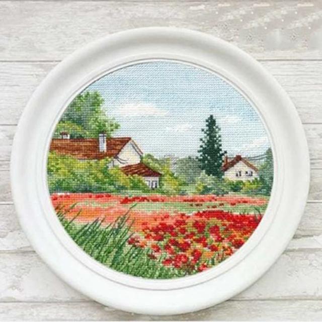 Kit de Pintura em Lona com Fios e Ponto Cruz - Artesanato Decorativo DIY com Tecido Bordado e Imagens Criativas ZZ5217