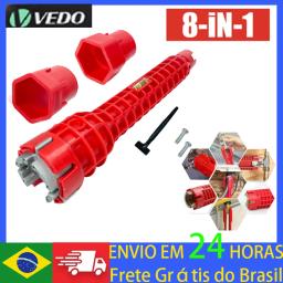 8 em 1 torneira e pia instalador reparação chave ferramenta de instalação do encanamento extrator de tubulação da bacia chave para o banheiro - Image 1