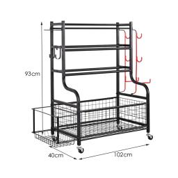 Rack De Armazenamento De Equipamentos De Ginástica, Equipamento De Treino, Organizador De Armazenamento Para Bolas, Halteres, Rolo De Espuma, Tapetes De Ioga, Kettlebells, Heavy Duty - Image 6