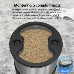 Newpet Comedouro para animais de estimação de 5 litros com microfone Comedouro automático para gatos Dispensador inteligente de ração para cães com temporização WiFi Comedouro quantitativo de aço inoxidável - Image 6