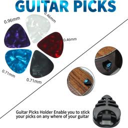 Correia de guitarra suave com 3 suportes Pick, Strap Button Headstock Adaptador, 1 par de fechaduras e 5 picaretas Set, 10pcs - Image 3