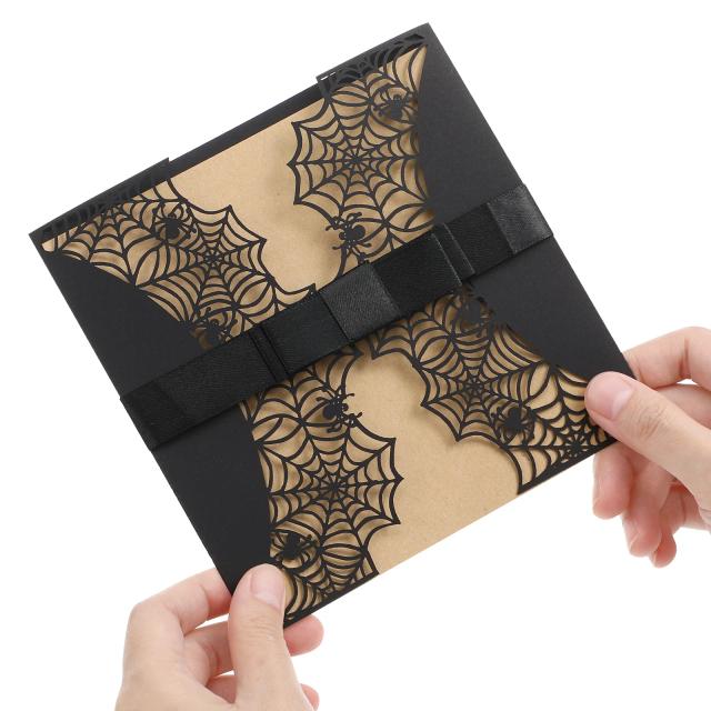 Convites de Halloween Teia de Aranha - 10 Cartões Decorativos para Festa e Postais de Dia das Bruxas