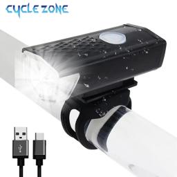Frente luzes led para mountain bike, impermeável, recarregável, usb, para bicicleta, acessórios de ciclismo - Image 1