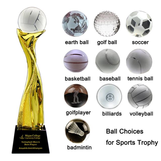 Troféus de Cristal Personalizados para Eventos Esportivos: Lembranças Incríveis de Vôlei, Futebol, Golfe e Basquete