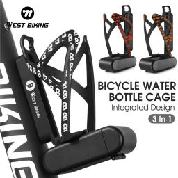 West biking gaiola de garrafa de água de bicicleta de náilon leve mountain bike suporte de garrafa de uma peça soquete para acessórios de bicicleta - Image 1