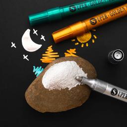 Marcadores de tinta metálica permanente à prova d'água, Canetas para pintura cerâmica, Material de desenho de tecido - Image 5