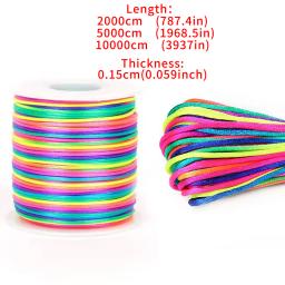 Colorido Cetim Nylon Corda Corda, Rattail Silk, Chinês Knotting, Fio Shamballa, DIY Fazer Jóias, Pulseira, 10-100m Rolo, 1.5mm - Image 4