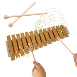 Glockenspiel-Xilofone de madeira com chaves de metal, 13 notas, percussão clássica com 2 marretas, presente para iniciantes e estudantes - Image 1