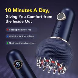Wlireless elétrica aquecida meridiano escova massagem máquina de drenagem linfática aquecimento microcorrente anti celulite corpo massagem nas costas - Image 2