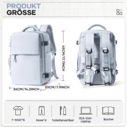 Easyjet saco de cabine 45x36x20 mochila de viagem grande mochila para portátil, mochila de vácuo bagagem de mão com sistema de vácuo mochila airbag - Image 4