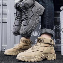 Botas de caminhada altas masculinas, antiderrapante, trekking ao ar livre, botas militares táticas, protetor de tornozelo, camping, escalada, ciclismo, sapatos de trabalho - Image 6