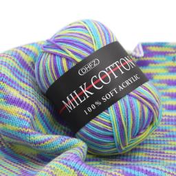 Fio de algodão de leite para DIY Crochet, Soft Baby Knitting, Cachecol e camisola, Bordados e Crochet, 50g por PC - Image 4