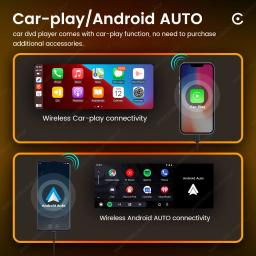 Carro universal multimídia player 1din android sistema inteligente sem fio carplay android suporte automático bt rádio fm conexão aux - Image 3