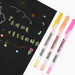 3 pces/mix arte marcador caneta 0.8mm ouro branco prata tinta gel caneta destaque ponta fina para artigos de papelaria estudante desenho escrita suprimentos - Image 4