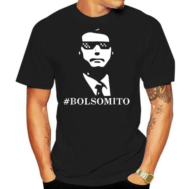 Camiseta Homens e Mulheres Bolsomito Gráfico Preto Vintage Casual Streetwear