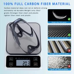 HUALONG Gaiola para garrafa de água de bicicleta de fibra de carbono MTB Suporte para garrafa de água para bicicleta de estrada, preto vermelho cinza branco, (20±2g). - Image 6