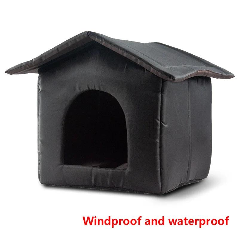 Cama de lona impermeável para cachorro, cama espessa, ninho à prova de frio, casa de gato, Kitty Shelter, cesta de animais - Image 1