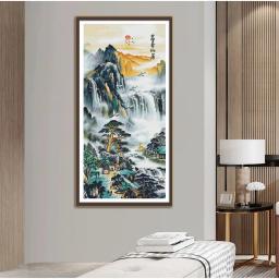 Pintura Paisagística Vertical Artesanal, Kit Ponto Cruz, Conjunto DIY, Bordado à Mão, Sala, Foyer, Decoração de Moda - Image 1