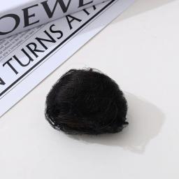 Bun de cabelo sintético coreano para mulheres, preto, marrom, reto, grampo, extensão do cabelo, hairpieces para mulheres, chignons de orelha de gato, 2pcs - Image 3