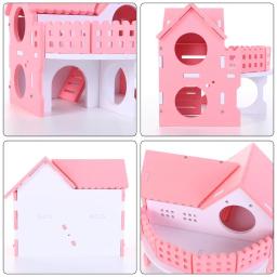 Casa De Hamster De Madeira Para Animais Pequenos, Hamster Gerbil, Ponte Do Arco-Íris, Brinquedo De Gangorra, Mastigar Milho - Image 3