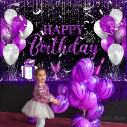 Banner de aniversário para mulheres e homens, grande roxo e preto, fundo de festa temática, banner de feliz aniversário - Image 4