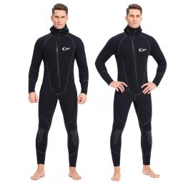 Fato de mergulho com chapéu para proteção do aquecimento, Front Zipper Opening Hood, Surfing Suit, 5mm - Image 3