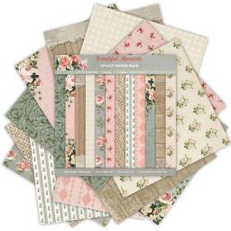 Papel de fundo Vintage Premium Handbook, padrões florais estilo brilhante e leve, 12 ", 12 pcs - Image 5
