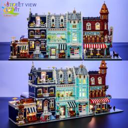 Huiqibao brinquedos moc cidade canto café arquitetura estilo vista de rua micro blocos de construção para crianças tijolos de construção - Image 3