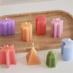 Molde De Vela Cilíndrica De Silicone, Velas Perfumadas Artesanais, Moldes De Artesanato De Sabão, Gesso De Resina, Fabricação De DIY, Decoração De Jantar Em Casa, Estrela e Lua - Image 1