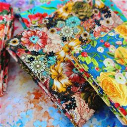 Tecido Impresso De Flor De Algodão Puro, Pintura A Óleo, Pintura De Arte, Vestidos De Costura, Roupas, Meio Metro - Image 3
