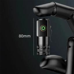 3led mini lanterna recarregável edc tocha à prova dwaterproof água caminhadas acampamento lanternas portáteis com clipe de caneta e ímã cauda - Image 6