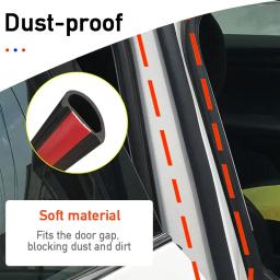 Tira de vedação de borracha da porta do carro b pilar tira de vedação do carro anti-risco isolamento de ruído à prova de poeira tira autoadesiva coluna média - Image 3
