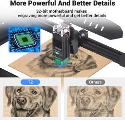 Máquina De Gravura A Laser De Aço Inoxidável, Roteador De Madeira, DIY Mini Mark Gravador, Corte De Couro, Máquina CNC Bluetooth, 20W - Image 3