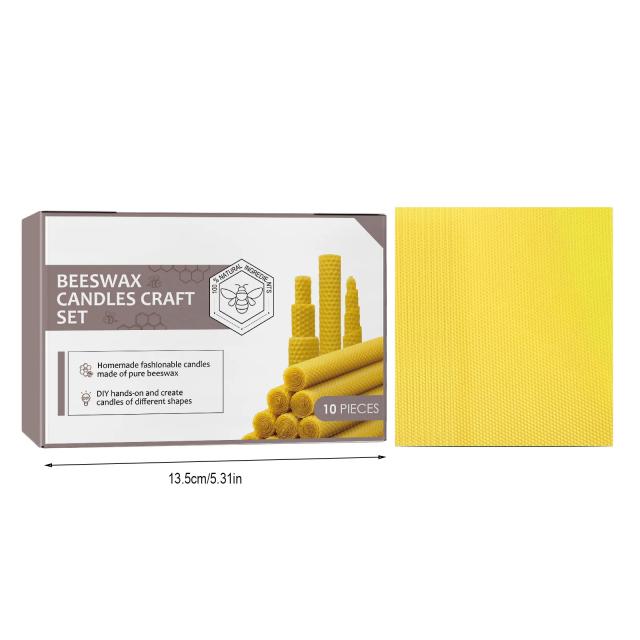 Kit DIY de Cera de Abelha Natural para Fazer Velas Artesanais - 10 Peças para Decoração e Crafting