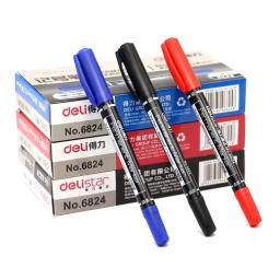 1/3 pçs/set marcadores permanentes de ponta dupla, ponta fina, (preto, azul, vermelho) tinta, 0.5mm-1mm papel cd vidro tecido pintura marcação - Image 1