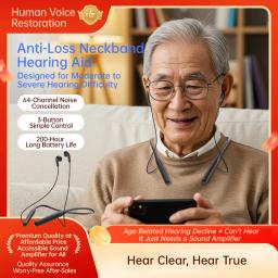 Dispositivo amplificador auditivo recarregável, fone de ouvido sem fio, aparelho auditivo, pendurado no pescoço, fone de ouvido esportivo para idosos e adultos - Image 3