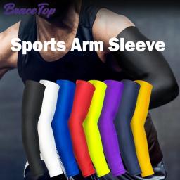 BraceTop 1 PC Esporte Manga de Compressão de Braço Basquete Ciclismo Aquecedor de Braço Fitness Correndo Proteção UV Voleibol Protetor Solar Banda - Image 1
