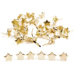100 pces mini prendedores de ouro prendedor de papel estrela-forma cabeça dividir pinos 0.39x0.51in para diy scrapbooking artesanato de papel - Image 3