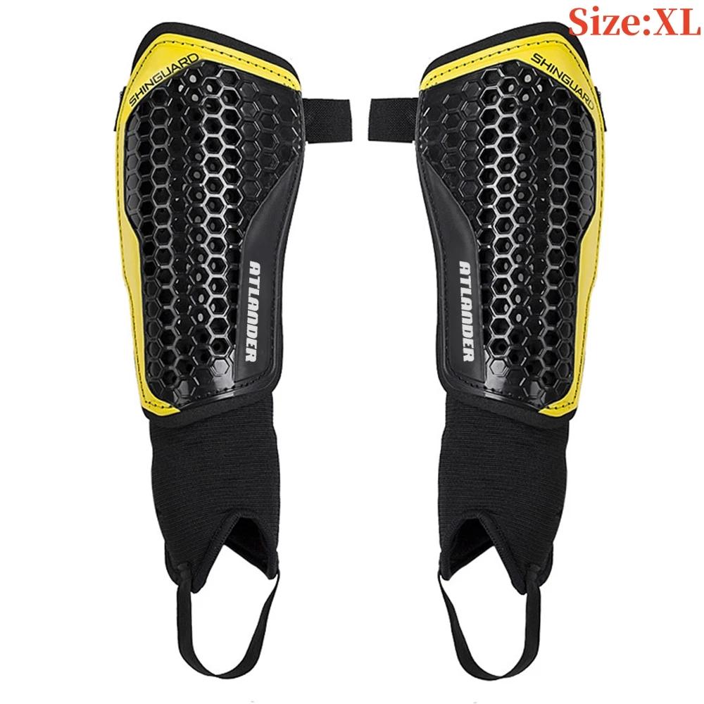 Caneleira de futebol com protetor de tornozelo, alças ajustáveis, equipamento de proteção de futebol, jovens e adultos, suporte para pernas, caneleiras - Image 1